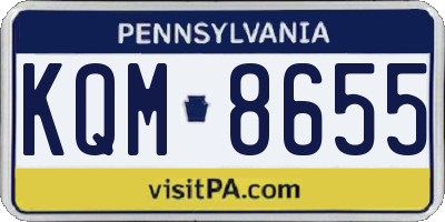 PA license plate KQM8655