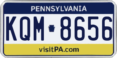 PA license plate KQM8656
