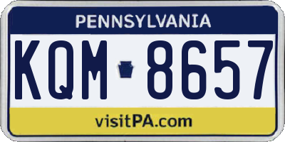 PA license plate KQM8657