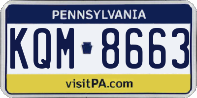 PA license plate KQM8663