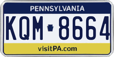 PA license plate KQM8664