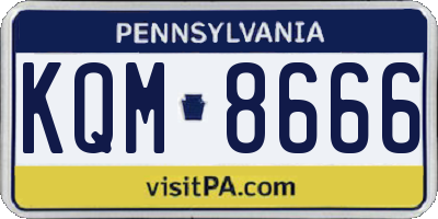PA license plate KQM8666