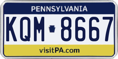 PA license plate KQM8667