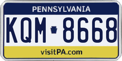 PA license plate KQM8668