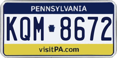 PA license plate KQM8672