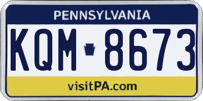 PA license plate KQM8673