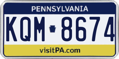 PA license plate KQM8674