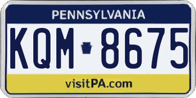 PA license plate KQM8675