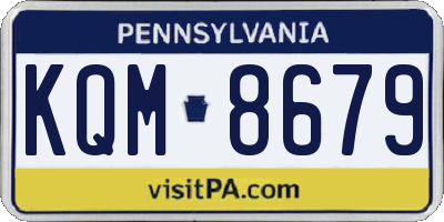 PA license plate KQM8679