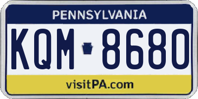 PA license plate KQM8680
