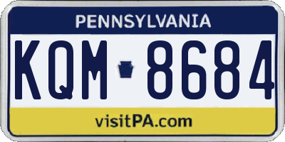 PA license plate KQM8684