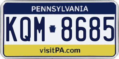 PA license plate KQM8685