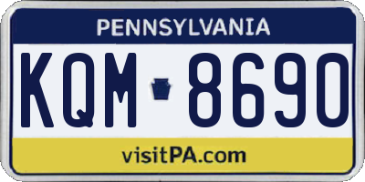 PA license plate KQM8690
