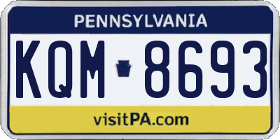 PA license plate KQM8693