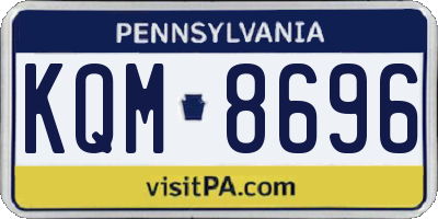 PA license plate KQM8696