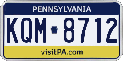 PA license plate KQM8712