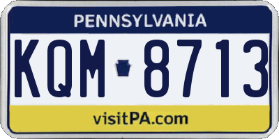 PA license plate KQM8713
