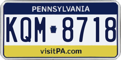 PA license plate KQM8718