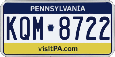 PA license plate KQM8722