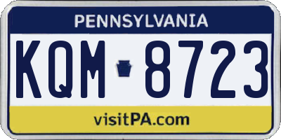 PA license plate KQM8723