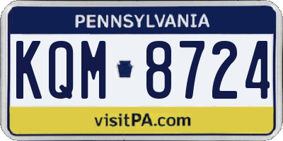 PA license plate KQM8724