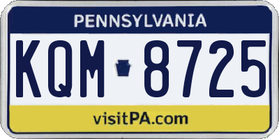 PA license plate KQM8725