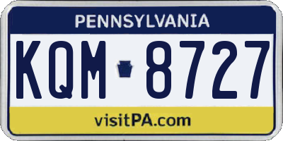 PA license plate KQM8727