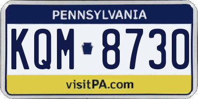 PA license plate KQM8730