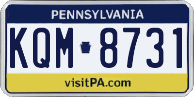 PA license plate KQM8731