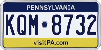 PA license plate KQM8732