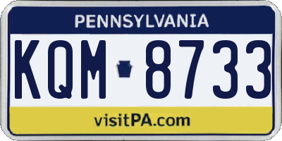 PA license plate KQM8733