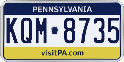PA license plate KQM8735