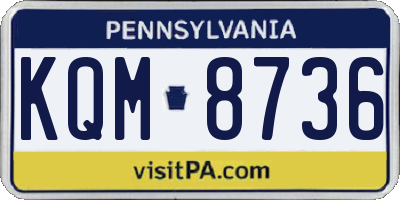 PA license plate KQM8736