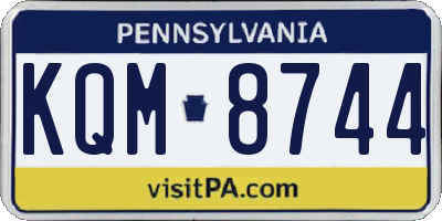 PA license plate KQM8744