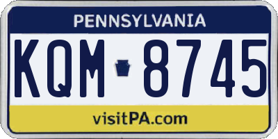 PA license plate KQM8745
