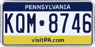 PA license plate KQM8746