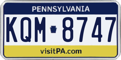 PA license plate KQM8747