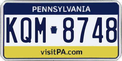 PA license plate KQM8748