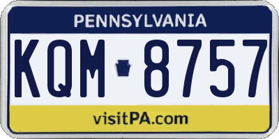 PA license plate KQM8757