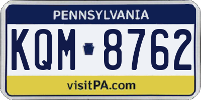 PA license plate KQM8762
