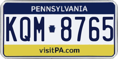 PA license plate KQM8765