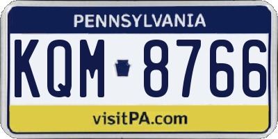 PA license plate KQM8766