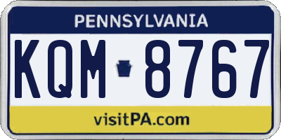 PA license plate KQM8767