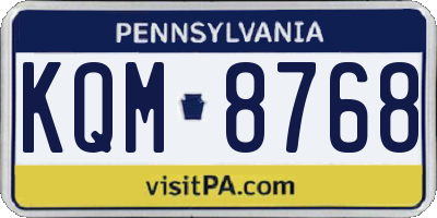 PA license plate KQM8768