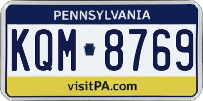 PA license plate KQM8769