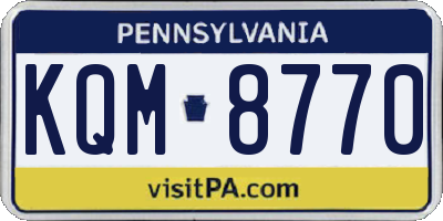 PA license plate KQM8770