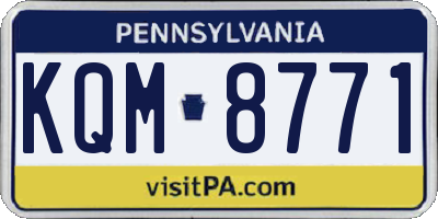 PA license plate KQM8771