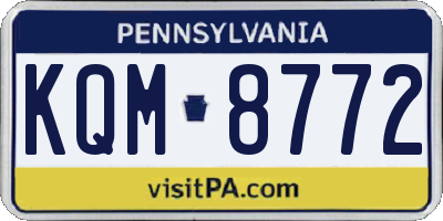 PA license plate KQM8772