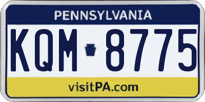 PA license plate KQM8775