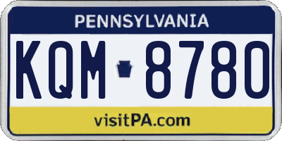 PA license plate KQM8780